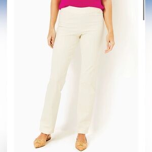 Lilly Pulitzer NWT Declynn High Rise Straight Leg Stretch Pants in Crème Brulee